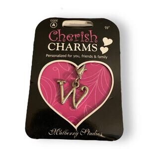 Cherish Charms W‎ Monogram Initial Bracelet Charm NEW NWT Silvertone